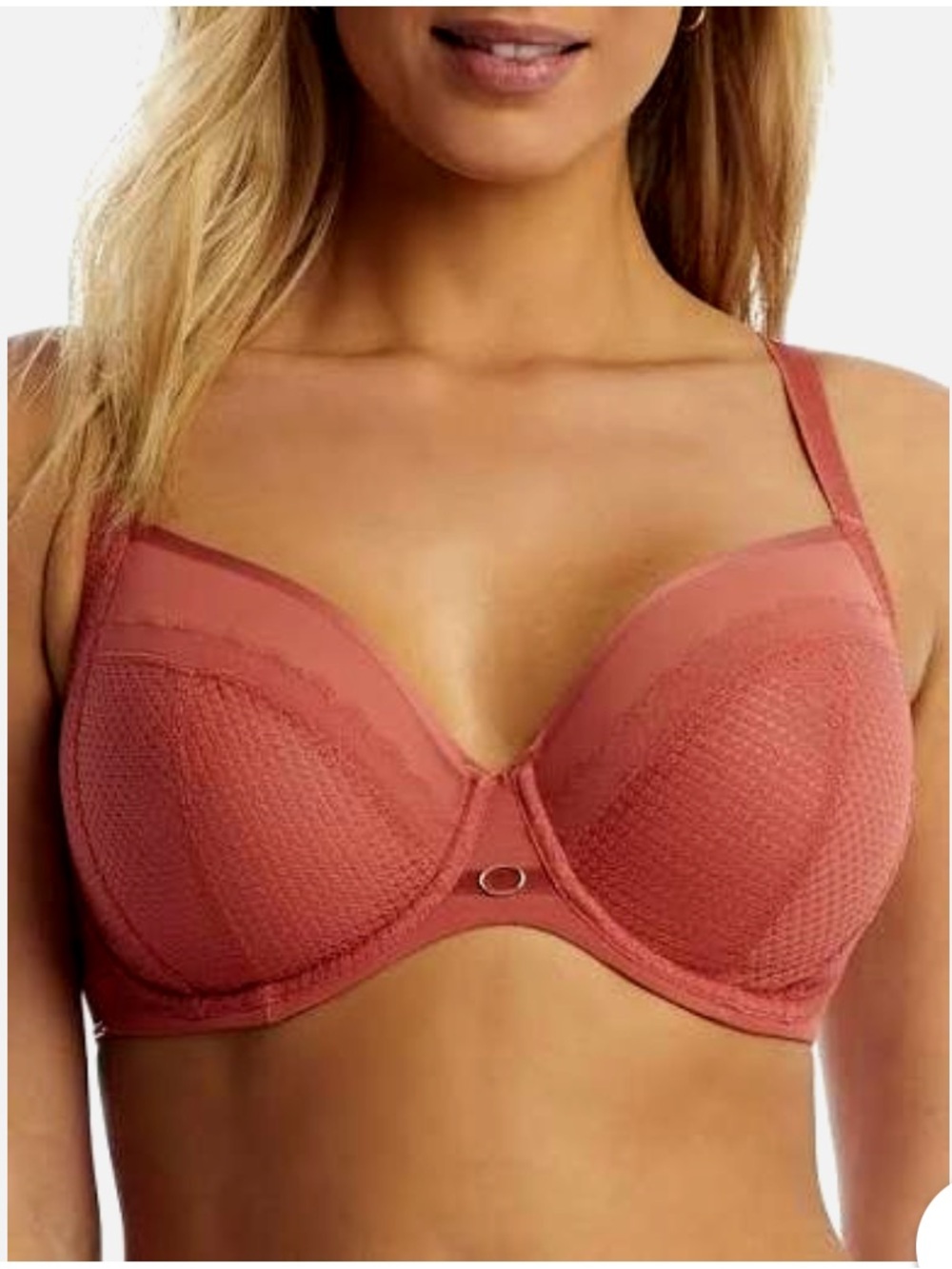 NWT CHANTELLE Parisian Allure Unlined Plunge Bra in Terracotta 38DDD